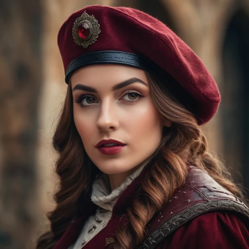 beret,red coat,red russian,miss circassian,tudor,transylvania,musketeer,sparrow,steampunk,red tunic,vintage woman,leather hat,piper,maroon,ukrainian,merlin,lena,scarlet witch,fairy tale character,victorian lady,Photography,General,Fantasy