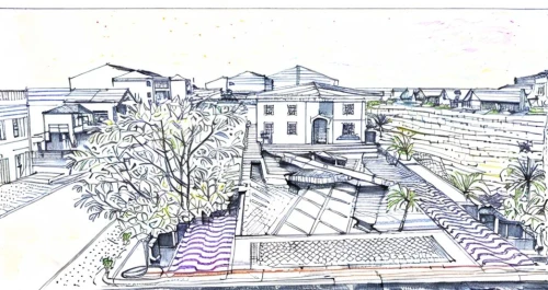 street plan,terraced,row houses,kirrarchitecture,architect plan,house drawing,urban design,townscape,bukchon,archidaily,south slope,old street,japanese architecture,residential area,new echota,gordon's steps,watercolor paris balcony,rooftops,townhouses,roofs,Design Sketch,Design Sketch,Hand-drawn Line Art