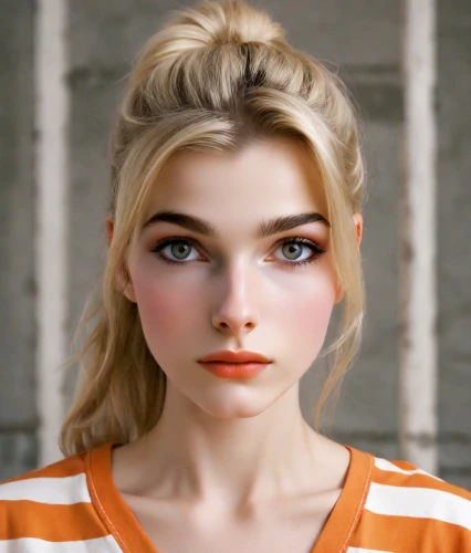 realdoll,doll's facial features,natural cosmetic,female doll,vintage makeup,clementine,model doll,orange,barbie,cosmetic,barbie doll,orange color,doll face,girl portrait,girl doll,fashion doll,female model,vintage doll,portrait of a girl,blonde girl,Photography,Natural