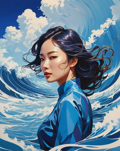 japanese waves,the wind from the sea,japanese wave,ocean waves,wind wave,ocean,rogue wave,ocean blue,tidal wave,waves,sea,blue painting,blue waters,water waves,blue water,wave,tsunami,the sea maid,siren,ocean background,Illustration,Vector,Vector 07