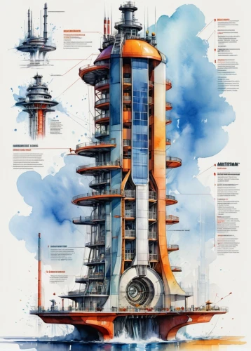 oil platform,oil rig,cellular tower,industries,steel tower,skyscraper,industrial landscape,futuristic architecture,electric tower,bb8-droid,international towers,sci fiction illustration,drillship,the skyscraper,spacecraft,futuristic landscape,factory ship,burj,urban towers,refinery,Unique,Design,Infographics