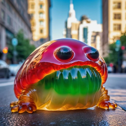 frog perspective on the federal road,red-eyed tree frog,frog cake,frog figure,cuthulu,glass yard ornament,jazz frog garden ornament,gelatin dessert,jello,glasswares,glass painting,glass ornament,water frog,piranha,kawaii frog,freshwater crab,slug glass,colorful glass,giant frog,chondro,Photography,General,Realistic