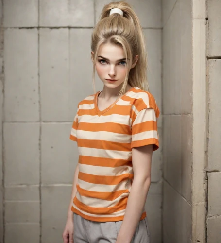 harley quinn,detention,clementine,prisoner,bad girl,blond girl,burglary,television character,eleven,blonde woman,blonde girl,lily-rose melody depp,clove,horizontal stripes,harley,chainlink,hollyoaks,girl in t-shirt,rockabella,poppy,Photography,Natural