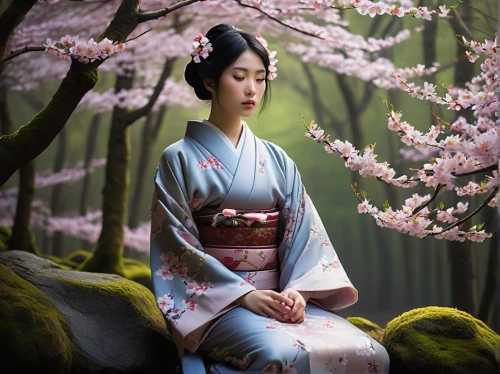 hanbok,japanese woman,plum blossoms,geisha girl,japanese floral background,tea ceremony,geisha,plum blossom,japanese art,the cherry blossoms,japanese sakura background,cherry blossom japanese,korean culture,japanese culture,japanese cherry blossom,oriental princess,tea zen,junshan yinzhen,ikebana,oriental girl,Illustration,Realistic Fantasy,Realistic Fantasy 26