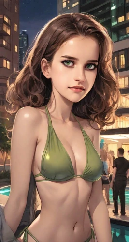 female swimmer,anime 3d,female model,marina,swimsuit,swimmer,the girl's face,sexy woman,water nymph,tankini,girl in swimsuit,bathing suit,swim suit,animated cartoon,one-piece swimsuit,muscle woman,sanya,pool water,swimsuit top,hoedeopbap,Digital Art,Comic