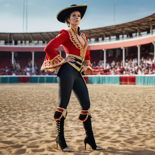 matador,majorette (dancer),bullfighting,bullfight,chilean rodeo,charreada,equestrian vaulting,sombrero,rodeo clown,equestrian sport,barrel racing,durango boot,ballet don quijote,cowgirl,pandero jarocho,feria colors,jockey,cowgirls,catarina,western riding,Photography,General,Realistic