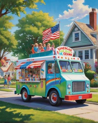 ice cream van,ice cream stand,ice cream shop,ice cream cart,food truck,americana,american stafford,house trailer,school bus,vwbus,american food,america,ice cream parlor,toy's story,summer fair,american car,hot dog stand,rv,battery food truck,american-pie,Conceptual Art,Sci-Fi,Sci-Fi 18