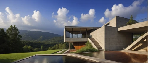house in mountains,dunes house,modern architecture,house in the mountains,modern house,roof landscape,cubic house,corten steel,exposed concrete,contemporary,brutalist architecture,luxury property,concrete construction,swiss house,mid century house,futuristic architecture,home landscape,concrete blocks,holiday villa,mid century modern,Photography,General,Realistic