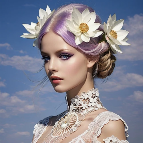 lilac blossom,lilac flower,spring crown,beautiful bonnet,magnolia flowers,flower fairy,flower crown,magnolia blossom,lilac flowers,hair accessories,flower hat,vintage floral,hair accessory,pale purple,flower girl,lilac,magnolia flower,anemone purple floral,california lilac,bridal accessory,Illustration,Realistic Fantasy,Realistic Fantasy 14