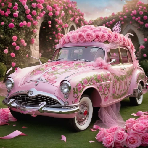 flower car,bridal car,pink car,wedding car,quinceañera,flower wall en,buick super,3d car wallpaper,spray roses,car sculpture,tea rose corolla,volvo amazon,pink magnolia,culture rose,morris minor 1000,50's style,disney rose,sugar roses,famous car,morris minor,Illustration,Realistic Fantasy,Realistic Fantasy 02