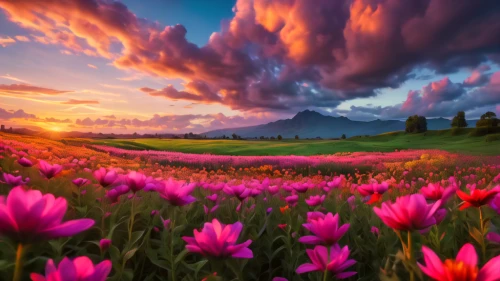 tulip field,tulips field,flower field,tulip fields,field of flowers,splendor of flowers,blooming field,pink tulips,blanket of flowers,flowers field,flower in sunset,flower meadow,colorful flowers,tulip festival,flowering meadow,meadow landscape,tulip background,wild tulips,sea of flowers,splendid colors,Photography,General,Natural