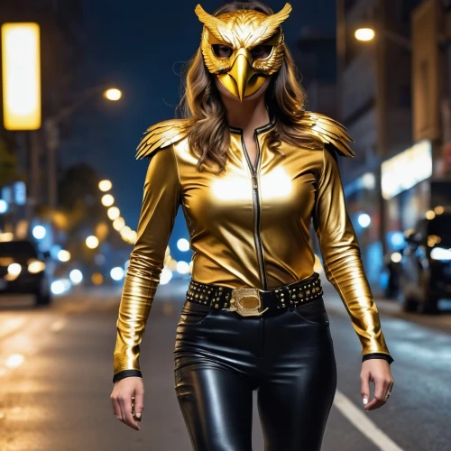 gold mask,nite owl,golden mask,catwoman,birds of prey-night,masquerade,birds of prey,feline look,panther,firestar,alley cat,cougar,wild cat,latex clothing,with the mask,puma,huntress,cat warrior,bird of prey,black and gold,Photography,General,Realistic
