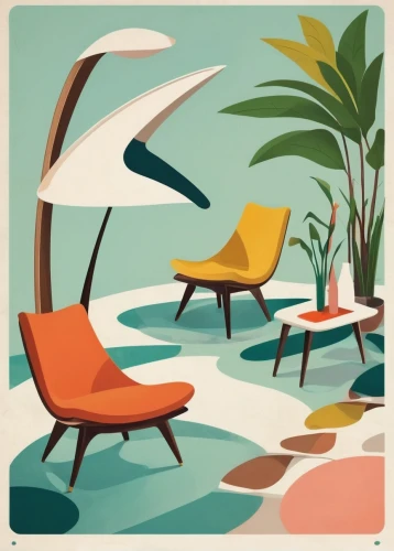 beach furniture,mid century,beach chairs,mid century modern,deckchair,beach chair,sunlounger,patio furniture,deckchairs,deck chair,outdoor furniture,chair and umbrella,chaise,garden furniture,summer icons,chaise lounge,lounger,abstract retro,summer clip art,airbnb icon,Illustration,Retro,Retro 12