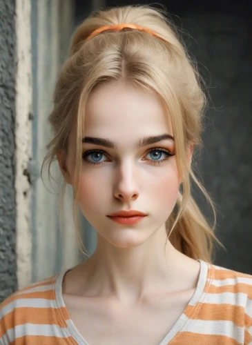 realdoll,doll's facial features,female doll,clementine,girl portrait,blond girl,model doll,portrait of a girl,natural cosmetic,pretty young woman,blonde girl,female model,young woman,heterochromia,orange,girl in a long,girl doll,beautiful young woman,vintage girl,orange color,Photography,Cinematic