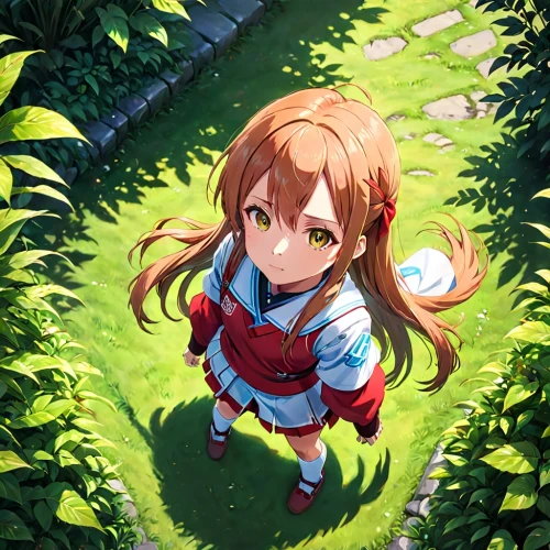 honoka,poi,mikuru asahina,red riding hood,little red riding hood,lily of the field,torii,on the grass,honolulu,girl in the garden,tsumugi kotobuki k-on,playing outdoors,in the forest,sakura background,sakura blossoms,determination,forest background,falling flowers,throwing leaves,in the garden,Anime,Anime,Traditional