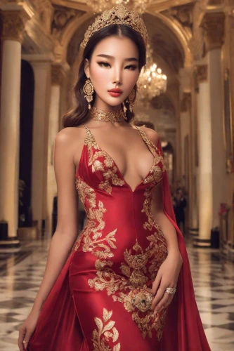oriental princess,miss vietnam,asian costume,red gown,oriental girl,asian vision,vintage asian,asian woman,vietnamese,vietnamese woman,man in red dress,lady in red,asian culture,mulan,ao dai,ball gown,asian girl,elegant,oriental,girl in red dress,Photography,Cinematic