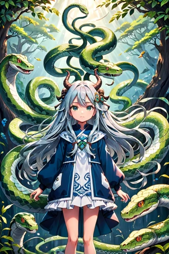 medusa,nori,umiuchiwa,rusalka,medusa gorgon,tsumugi kotobuki k-on,ocean background,underwater background,hatsune miku,mermaid background,water-the sword lily,ocean,lilly of the valley,water spinach,forest background,aqua,spiral background,water nymph,miku,piko,Anime,Anime,Traditional