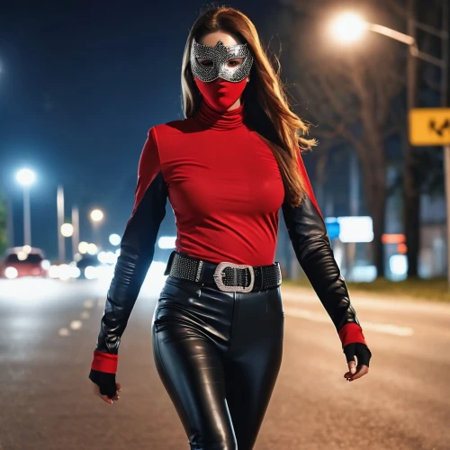 red super hero,latex clothing,super heroine,red,harley quinn,balaclava,harley,latex,with the mask,red hood,face shield,pollution mask,cosplay image,catwoman,sprint woman,super hero,ffp2 mask,black widow,masked,red motor,Photography,General,Realistic