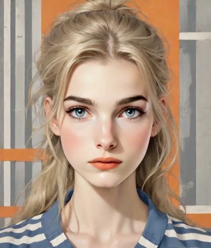 girl portrait,portrait of a girl,clementine,portrait background,realdoll,doll's facial features,blonde girl,elsa,blond girl,natural cosmetic,digital painting,blonde woman,young woman,illustrator,girl drawing,vector girl,custom portrait,digital art,fantasy portrait,retro girl,Digital Art,Poster