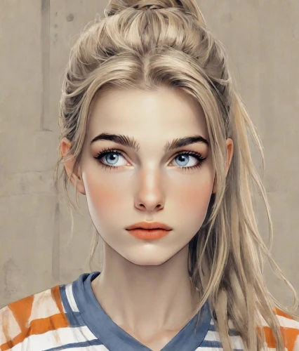 girl portrait,portrait of a girl,clementine,blond girl,blonde girl,portrait background,elsa,girl drawing,digital painting,realdoll,vector girl,retro girl,natural cosmetic,blonde woman,illustrator,vintage girl,world digital painting,heterochromia,fantasy portrait,fashion vector,Digital Art,Ink Drawing