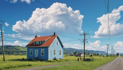 lonely house,little house,houses clipart,home landscape,small house,cartoon video game background,wooden houses,landscape background,rural landscape,rural,digital compositing,house trailer,house painting,blue sky,danish house,seaside country,blue sky clouds,blue sky and clouds,icelandic houses,atmosphere,Photography,General,Realistic