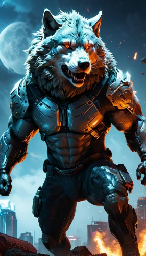 rocket raccoon,werewolf,werewolves,leopard's bane,wolf,guardians of the galaxy,howling wolf,wolf bob,cat warrior,blue tiger,wolverine,fury,raccoon,renascence bulldogge,massively multiplayer online role-playing game,fire background,wolfman,game art,cleanup,game illustration,Photography,General,Fantasy