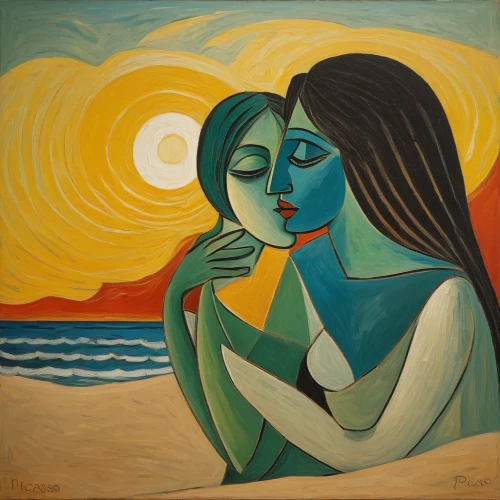 picasso,woman with ice-cream,young couple,honeymoon,mother kiss,mother with child,two girls,lovers,girl on the dune,mother and child,two people,woman holding pie,oil painting on canvas,loving couple sunrise,amorous,the people in the sea,olle gill,oil on canvas,adam and eve,man and wife,Art,Artistic Painting,Artistic Painting 05