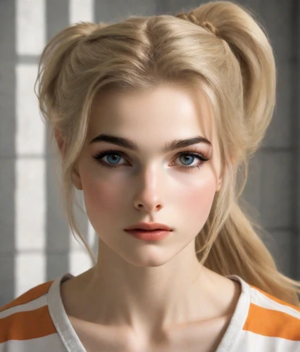 realdoll,natural cosmetic,doll's facial features,blonde girl,cosmetic,girl portrait,blond girl,female doll,artificial hair integrations,cinnamon girl,blonde woman,cosmetic brush,clementine,portrait of a girl,bun,retro girl,female model,young woman,girl in a long,pale,Photography,Natural