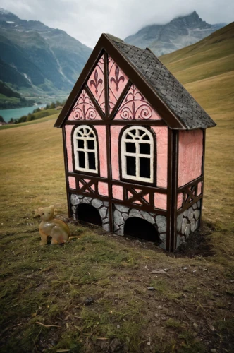 dog house,miniature house,lonely house,mountain hut,house in mountains,little house,wood doghouse,icelandic houses,house in the mountains,danish house,abandoned house,wooden hut,doghouse,wooden house,small house,alpine hut,alpine pastures,dog house frame,a chicken coop,the cabin in the mountains,Small Objects,Outdoor,Swiss Landscapes