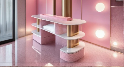 shower bar,beauty room,luxury bathroom,pink chair,bathroom,3d render,3d rendering,room divider,deco,modern minimalist bathroom,dressing table,pink squares,modern decor,interior design,bathtub,pink vector,3d mockup,toilet table,shower base,hallway space,Photography,General,Realistic