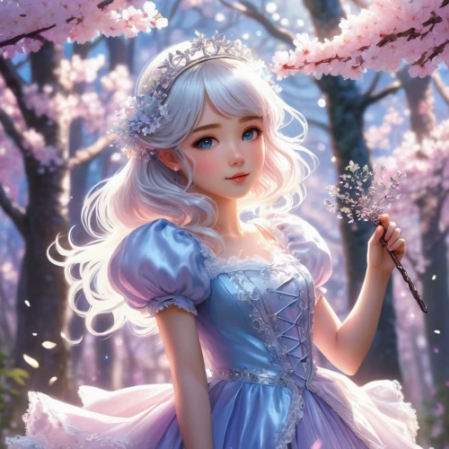 fairy tale character,cinderella,elsa,rapunzel,white rose snow queen,rosa 'the fairy,fairy queen,lilac blossom,fantasy portrait,spring crown,princess sofia,the snow queen,rosa ' the fairy,flower fairy,fairy,fairy world,fantasy picture,spring unicorn,wonderland,fairy tale,Illustration,American Style,American Style 01