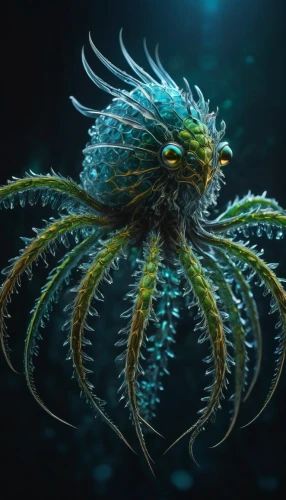 cnidarian,water creature,cnidaria,cuthulu,medusa gorgon,sea animal,deep sea nautilus,zooplankton,apiarium,sea-life,invertebrate,coral guardian,sea anemone,nautilus,kraken,anemone of the seas,god of the sea,sea creatures,cephalopod,marine invertebrates,Photography,General,Fantasy