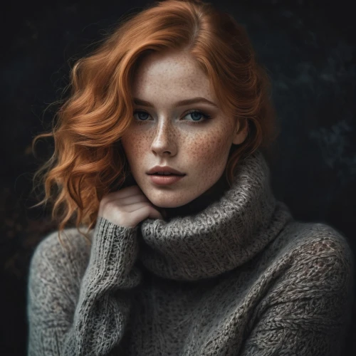 woman portrait,romantic portrait,red-haired,ginger rodgers,velvet elke,redheads,red head,young woman,moody portrait,girl portrait,portrait of a girl,redhead doll,portrait photography,redhair,redheaded,redhead,portrait,tilda,knitwear,greta oto,Conceptual Art,Fantasy,Fantasy 34