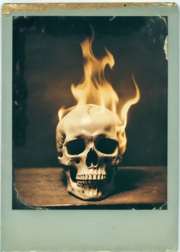 lubitel 2,flammable,vintage skeleton,flickering flame,inflammable,polaroid pictures,burnt pages,fire-eater,scull,skull bones,fire eater,burn down,combustion,burning house,polaroid,open flames,burned out,burning cigarette,day of the dead frame,to burn,Photography,Documentary Photography,Documentary Photography 03