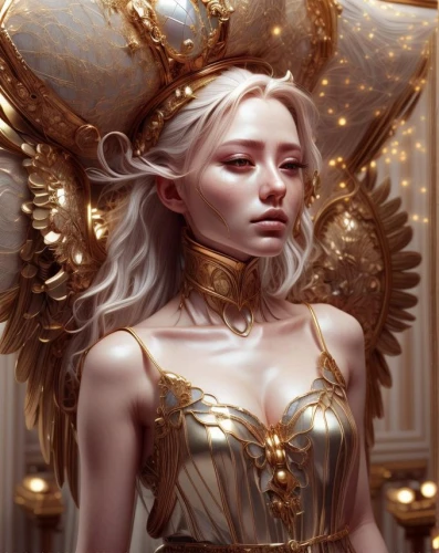 golden crown,fantasy portrait,gold crown,baroque angel,golden unicorn,archangel,zodiac sign libra,libra,fantasy art,gold chalice,mary-gold,elven,priestess,paladin,gold foil crown,angel,golden wreath,golden mask,gold filigree,gold mask