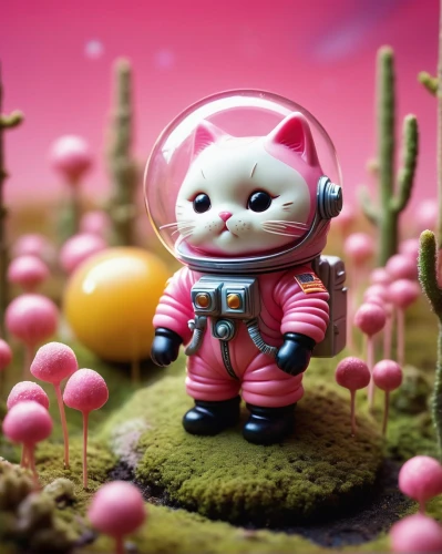 pink cat,alien planet,red planet,mission to mars,martian,planet mars,cosmonaut,the pink panter,spacefill,robot in space,little planet,soft robot,extraterrestrial life,doll cat,spaceman,spacesuit,alien world,orbital,astronaut,orbit,Unique,3D,Toy