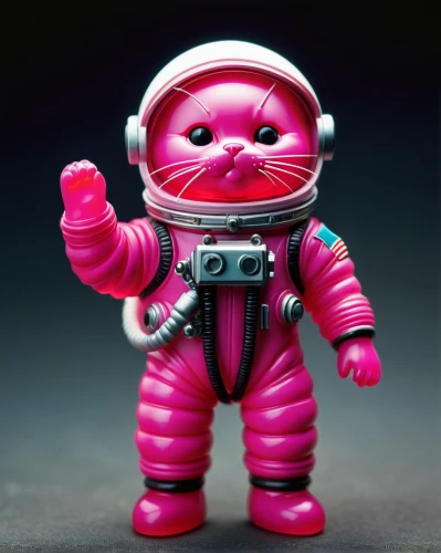 cosmonaut,aquanaut,spacesuit,rubber doll,astronaut,space suit,the pink panter,space-suit,astronaut suit,actionfigure,robot in space,man in pink,spaceman,plastic toy,wind-up toy,vintage toys,action figure,collectible doll,magenta,astronautics,Unique,3D,Toy