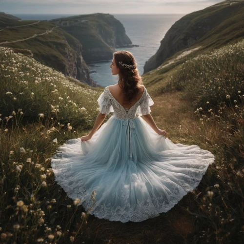 girl in a long dress,enchanting,girl in white dress,celtic woman,cinderella,ballerina in the woods,girl in a long dress from the back,enchanted,fairytale,the sea maid,a girl in a dress,a fairy tale,mystical portrait of a girl,ball gown,wedding dress,bridal dress,the wind from the sea,fairy tale,ballerina,quinceañera,Photography,General,Natural