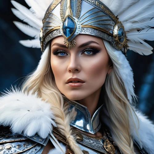 warrior woman,female warrior,ice queen,samara,kokoshnik,nordic,viking,feather headdress,celtic queen,vikings,valhalla,fantasy woman,eurasian,elven,ukrainian,ice princess,suit of the snow maiden,headdress,germanic tribes,artemisia,Photography,General,Realistic