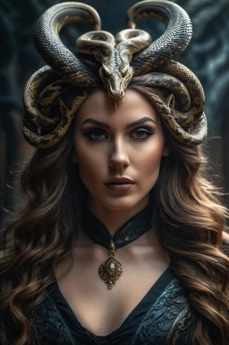 fantasy portrait,celtic queen,zodiac sign libra,medusa,fantasy art,the enchantress,fantasy woman,sorceress,the zodiac sign taurus,horn of amaltheia,heroic fantasy,horned,fantasy picture,horoscope taurus,capricorn,elven,gorgon,mythological,laurel wreath,cybele,Photography,General,Fantasy