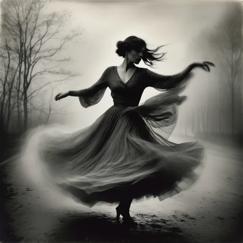 dance of death,danse macabre,whirling,mystical portrait of a girl,little girl in wind,dance with canvases,sleepwalker,twirling,little girl twirling,woman walking,gothic woman,twirl,gracefulness,twirls,girl walking away,apparition,woman playing,carol m highsmith,dance,ballerina in the woods,Photography,Black and white photography,Black and White Photography 07