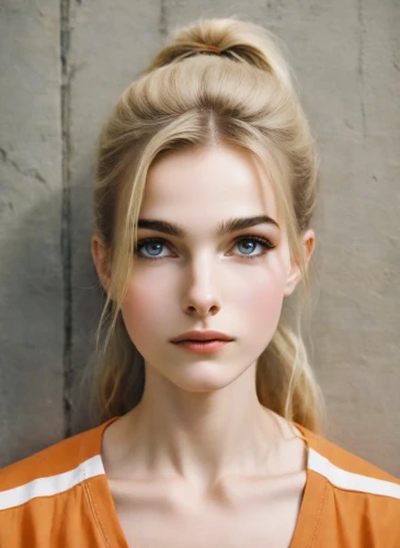 realdoll,doll's facial features,female doll,clementine,portrait of a girl,girl portrait,natural cosmetic,doll face,blonde girl,elsa,orange,cinnamon girl,doll head,blond girl,doll's head,barbie,angelica,blonde woman,girl in a long,poppy,Photography,Cinematic