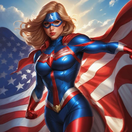 super heroine,superhero background,super woman,patriot,flag day (usa),captain american,wonderwoman,goddess of justice,capitanamerica,captain marvel,usa,america,patriotism,happy day of the woman,patriotic,captain america,wonder woman,superhero,queen of liberty,liberia,Conceptual Art,Fantasy,Fantasy 03