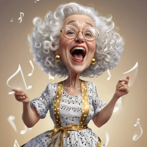 elderly lady,elderly person,granny,grandma,soprano,caricature,menopause,caricaturist,performer,old woman,grandmother,cheerfulness,jazz singer,woman pointing,musician,grama,old person,senior citizen,ecstatic,marylyn monroe - female,Photography,General,Realistic