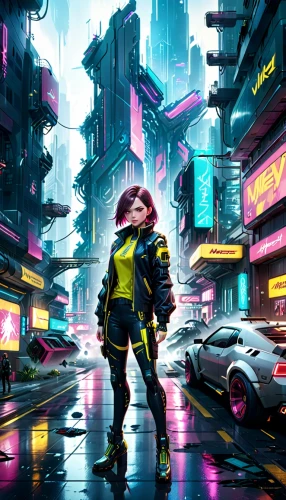 cyberpunk,pedestrian,futuristic,sci fiction illustration,scifi,hk,dystopian,cg artwork,cyber,sci - fi,sci-fi,world digital painting,futuristic landscape,dystopia,urban,hong kong,colorful city,pedestrians,shinjuku,80s,Anime,Anime,General