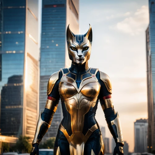 panther,cat warrior,catwoman,canis panther,grey fox,captain marvel,nova,wildcat,she-cat,symetra,feline,firestar,great puma,steel man,suit actor,catlike,ironman,armored animal,chrome steel,animal feline,Photography,General,Cinematic