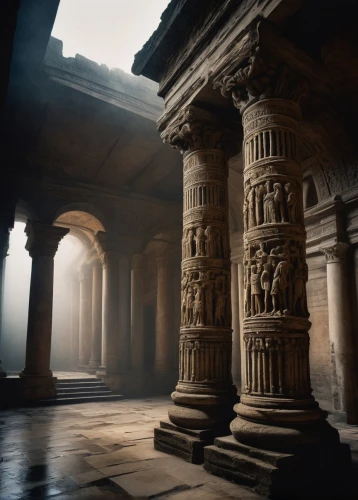 pillars,three pillars,columns,ancient buildings,ancient roman architecture,classical architecture,jain temple,the ancient world,roman columns,artemis temple,classical antiquity,marble palace,tombs,ancient house,carvings,pillar,antiquity,ancient,greek temple,egyptian temple,Art,Artistic Painting,Artistic Painting 51