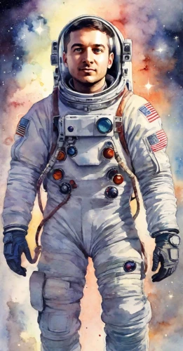 spaceman,astronaut,astropeiler,yuri gagarin,astronautics,spacefill,emperor of space,cosmonaut,astronauts,space walk,apollo program,nasa,astronomical,space-suit,astronira,apollo 15,space suit,text space,space travel,space,Digital Art,Watercolor