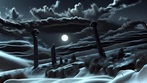 lunar landscape,moonlit night,snow landscape,winter background,night snow,cartoon video game background,fantasy landscape,winter landscape,snowy landscape,snow scene,fantasy picture,midnight snow,moonscape,moon in the clouds,ice landscape,winter forest,night scene,winter dream,moonlit,christmas snowy background