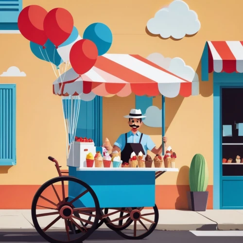 ice cream cart,ice cream stand,ice cream shop,blue pushcart,fruit stand,ice cream parlor,soda shop,ice cream icons,donut illustration,ice cream van,pastry shop,woman with ice-cream,stylized macaron,delivery service,candy shop,shopkeeper,bakery,grocer,french confectionery,confectionery,Unique,Paper Cuts,Paper Cuts 05